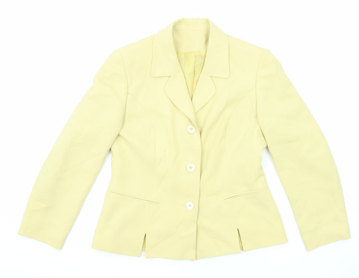 Anne Brooks Womens Yellow Jacket Blazer Size 12 Button