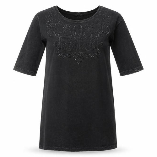 Garcia jeans Womens Black 100% Cotton A-Line Size S Round Neck Pullover