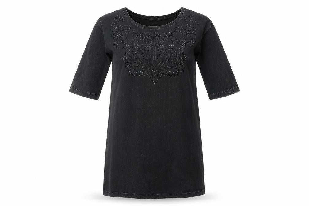 Garcia jeans Womens Black 100% Cotton A-Line Size S Round Neck Pullover