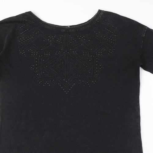 Garcia jeans Womens Black 100% Cotton A-Line Size S Round Neck Pullover