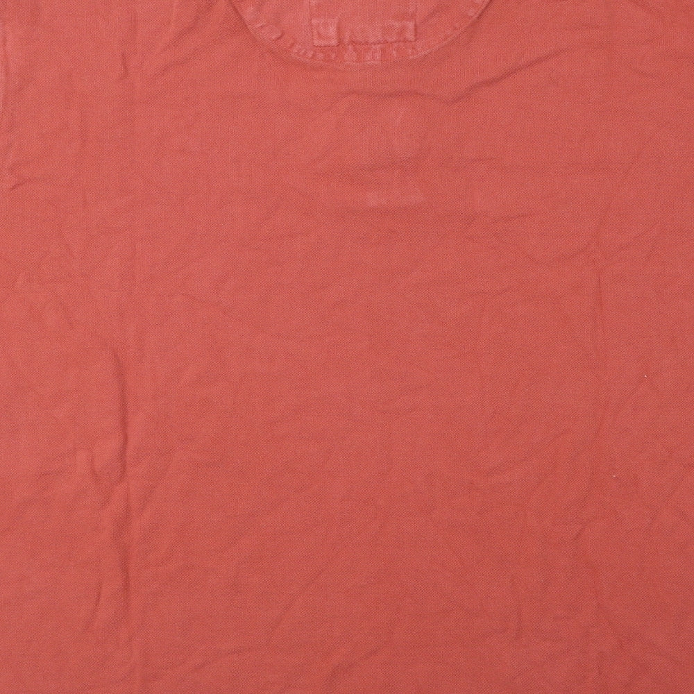 Marks and Spencer Mens Orange 100% Cotton Polo Size XL Collared Button