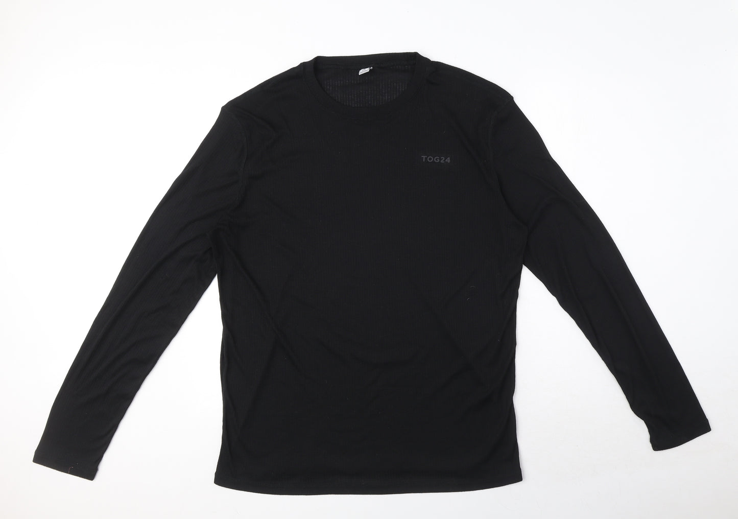 TOG24 Mens Black Polyester T-Shirt Size 2XL Round Neck