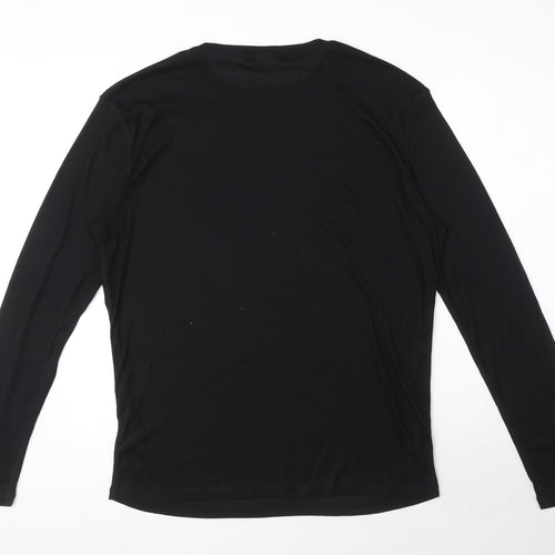 TOG24 Mens Black Polyester T-Shirt Size 2XL Round Neck