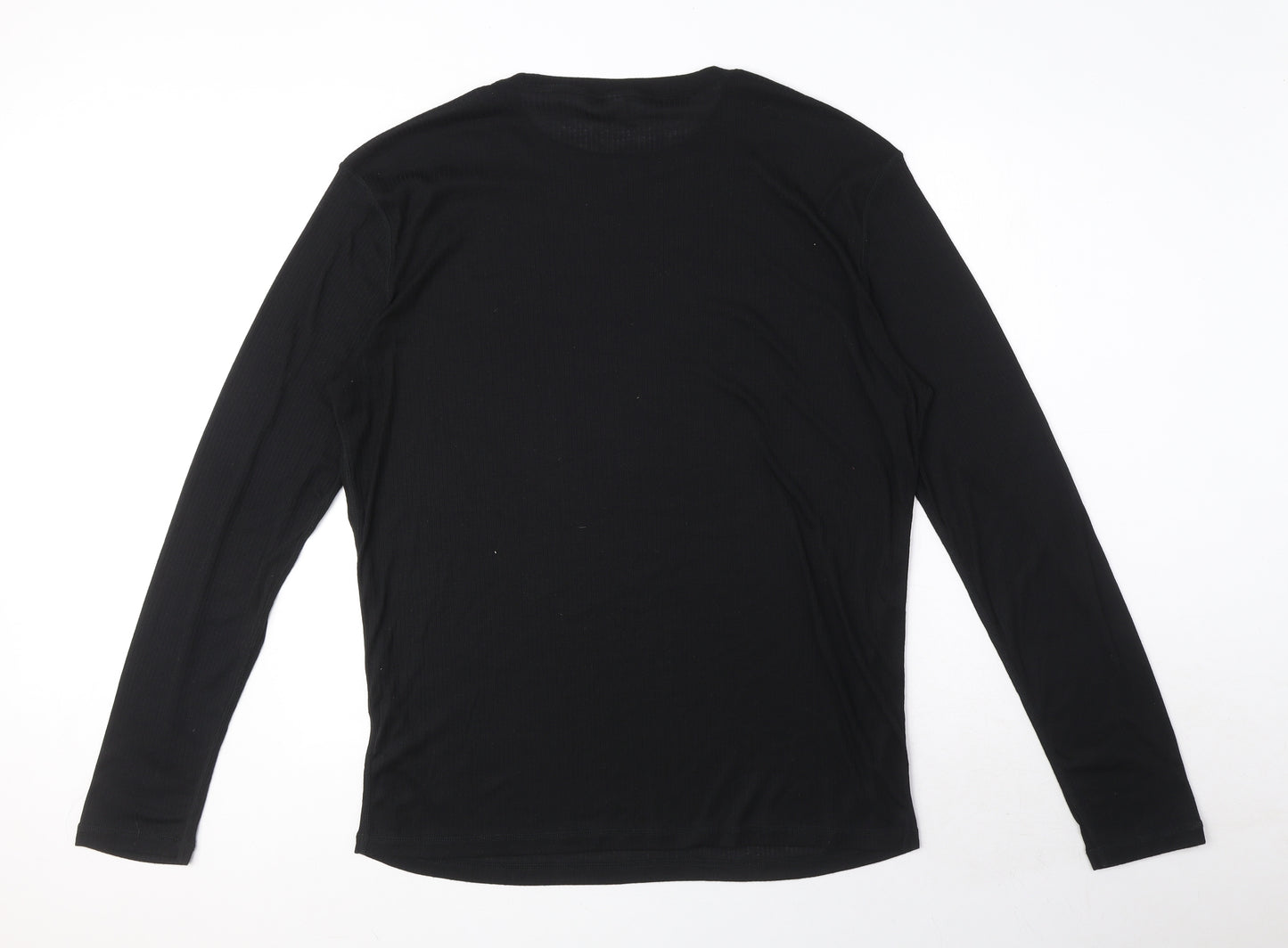 TOG24 Mens Black Polyester T-Shirt Size 2XL Round Neck