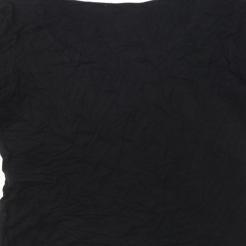 Hobbs Womens Black Viscose Basic T-Shirt Size S Boat Neck