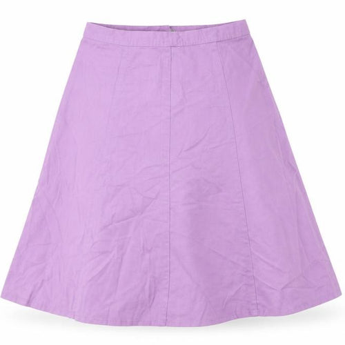 Damart Womens Purple Cotton A-Line Skirt Size 10 Zip
