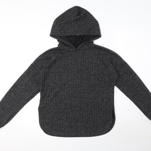 I SAW IT FIRST Womens Grey Polyester Pullover Hoodie Size 10 Pullover