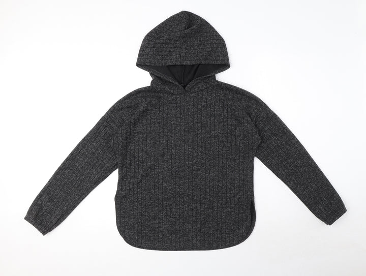 I SAW IT FIRST Womens Grey Polyester Pullover Hoodie Size 10 Pullover