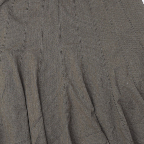 Marks and Spencer Womens Brown Polyester Swing Skirt Size 12 Zip
