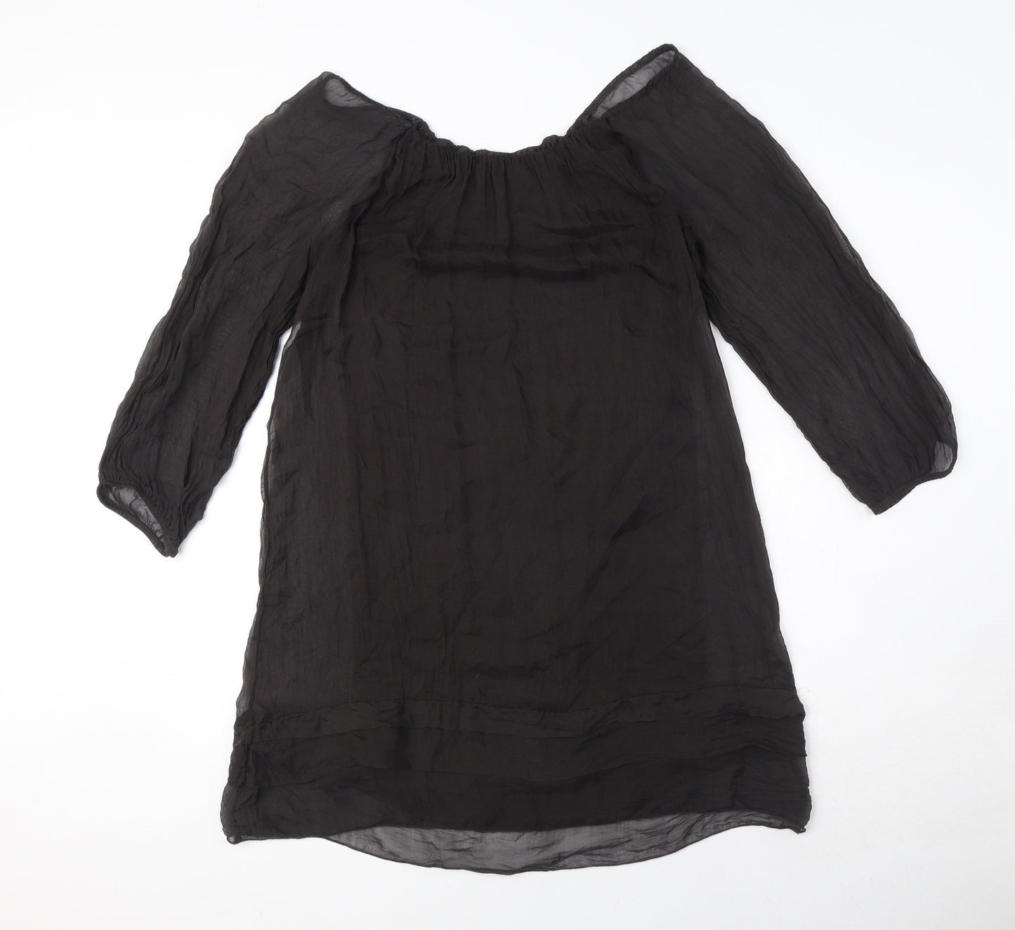 Phase Eight Womens Black Polyester Sheath Size M Boat Neck Pullover