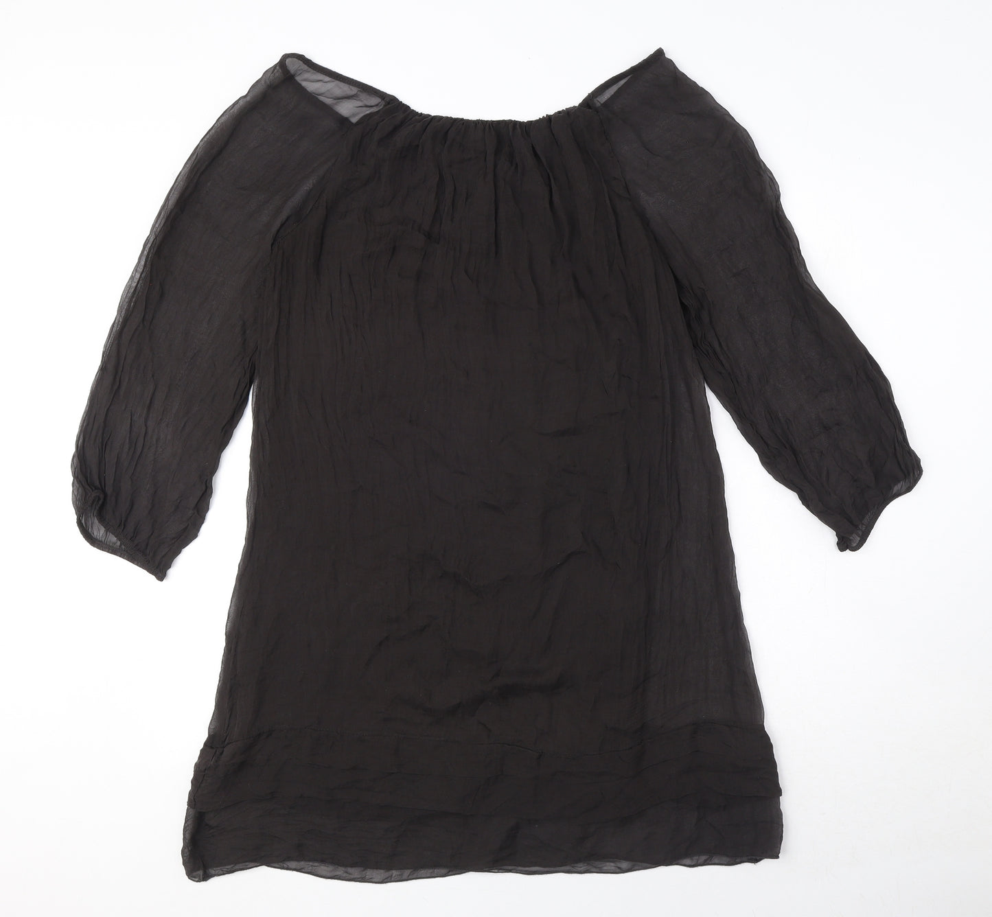 Phase Eight Womens Black Polyester Sheath Size M Boat Neck Pullover