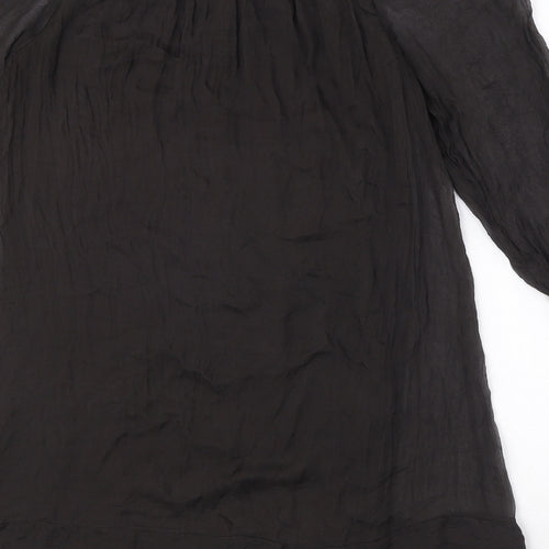 Phase Eight Womens Black Polyester Sheath Size M Boat Neck Pullover
