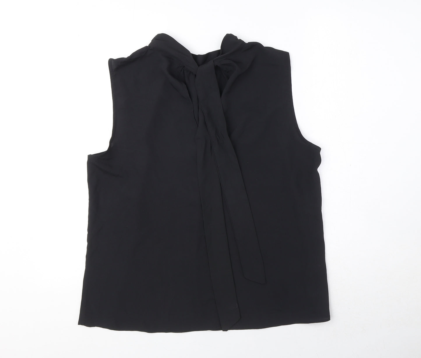 H&M Womens Black Polyester Basic Blouse Size L Mock Neck