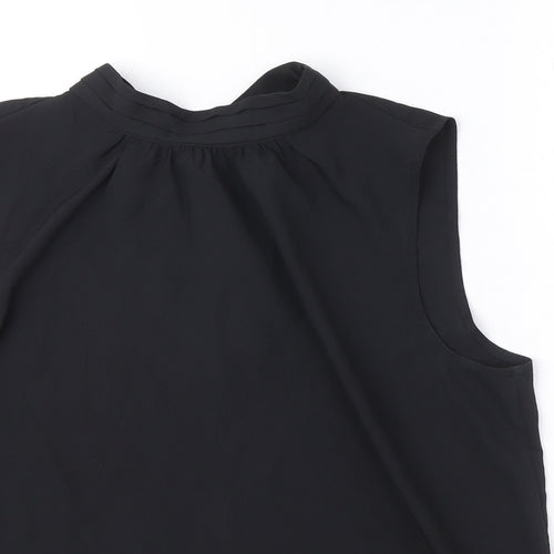 H&M Womens Black Polyester Basic Blouse Size L Mock Neck