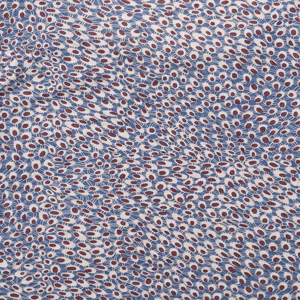 Autograph Womens Blue Geometric Viscose Basic T-Shirt Size 18 Round Neck