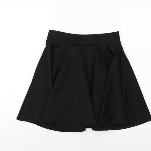 Pilot Womens Black Polyester Swing Skirt Size 8