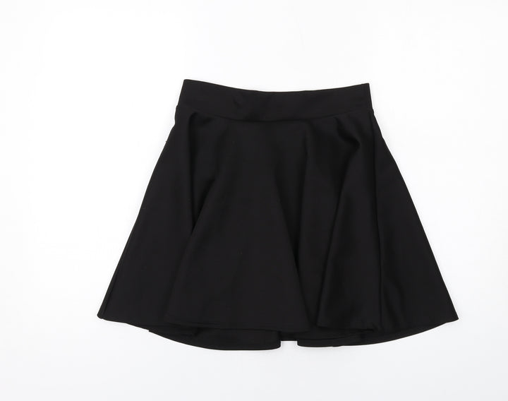 Pilot Womens Black Polyester Swing Skirt Size 8