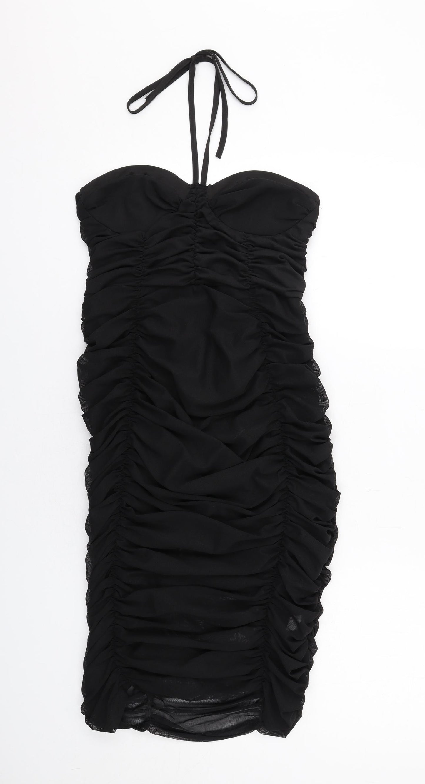 Boohoo Womens Black Polyester Bodycon Size 14 Sweetheart Pullover