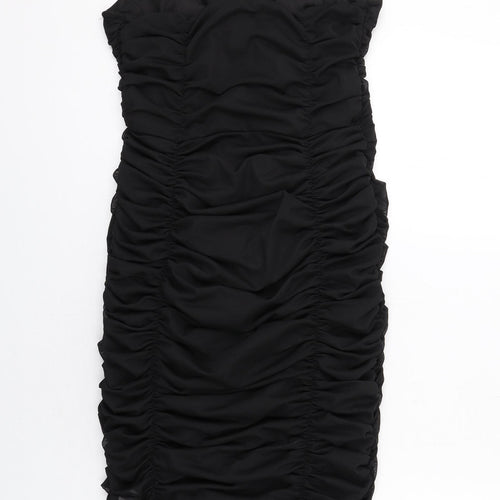 Boohoo Womens Black Polyester Bodycon Size 14 Sweetheart Pullover