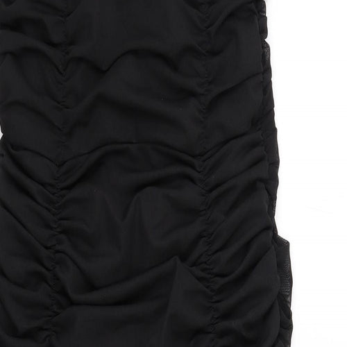 Boohoo Womens Black Polyester Bodycon Size 14 Sweetheart Pullover