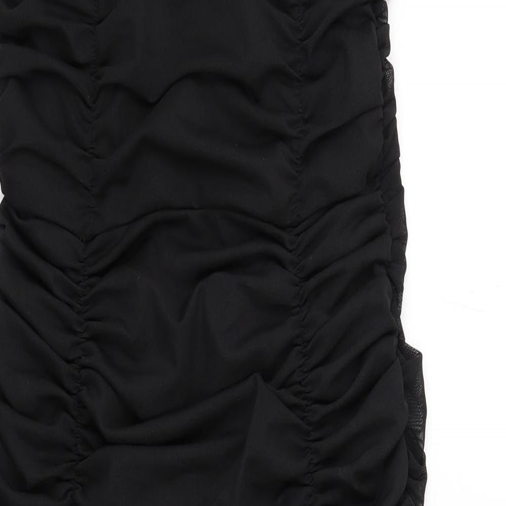 Boohoo Womens Black Polyester Bodycon Size 14 Sweetheart Pullover