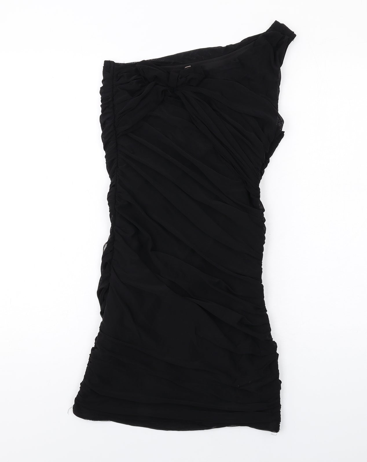 Sweewe Womens Black Polyester Bodycon Size M One Shoulder Zip - Asymmetric Neckline