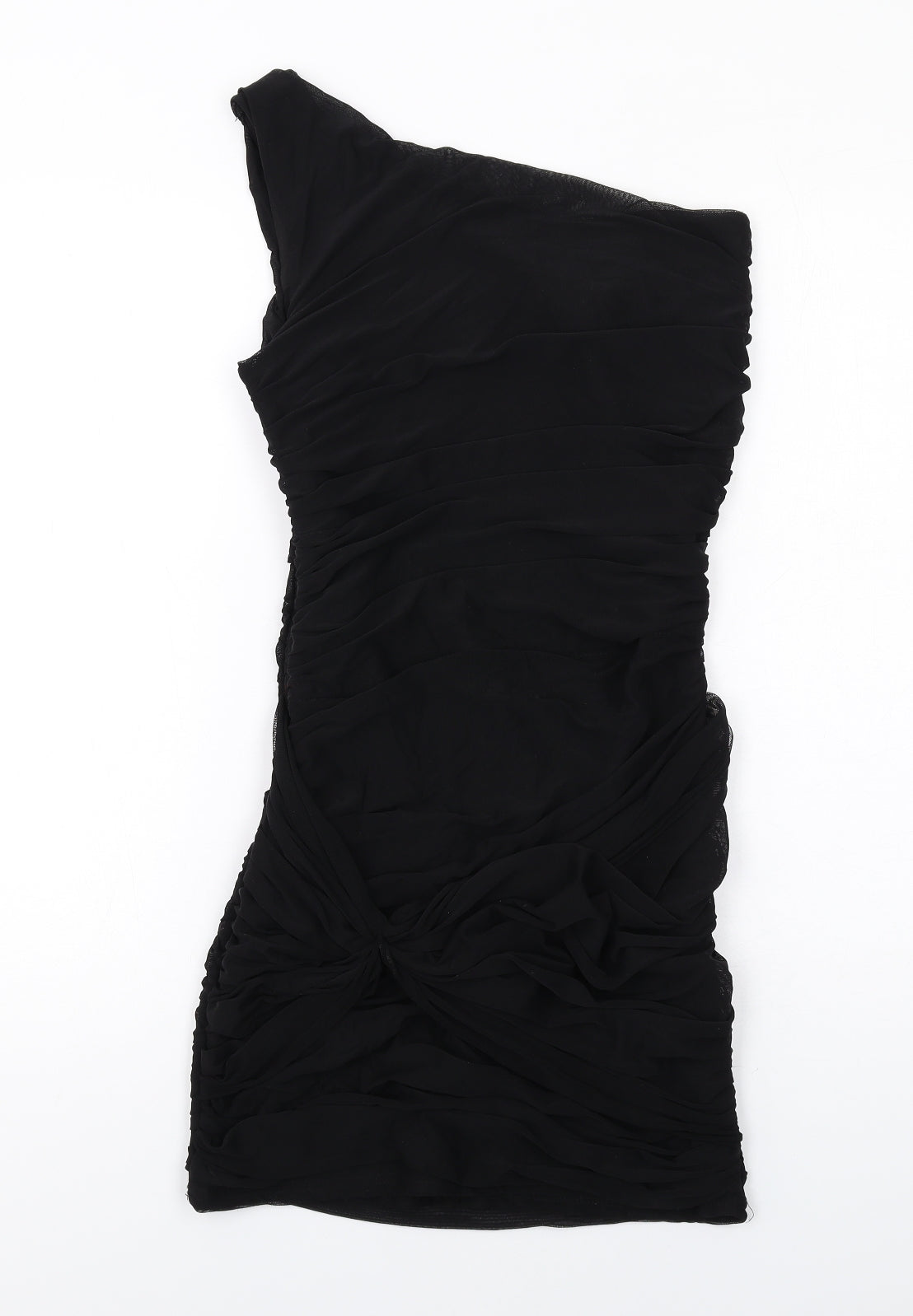 Sweewe Womens Black Polyester Bodycon Size M One Shoulder Zip - Asymmetric Neckline