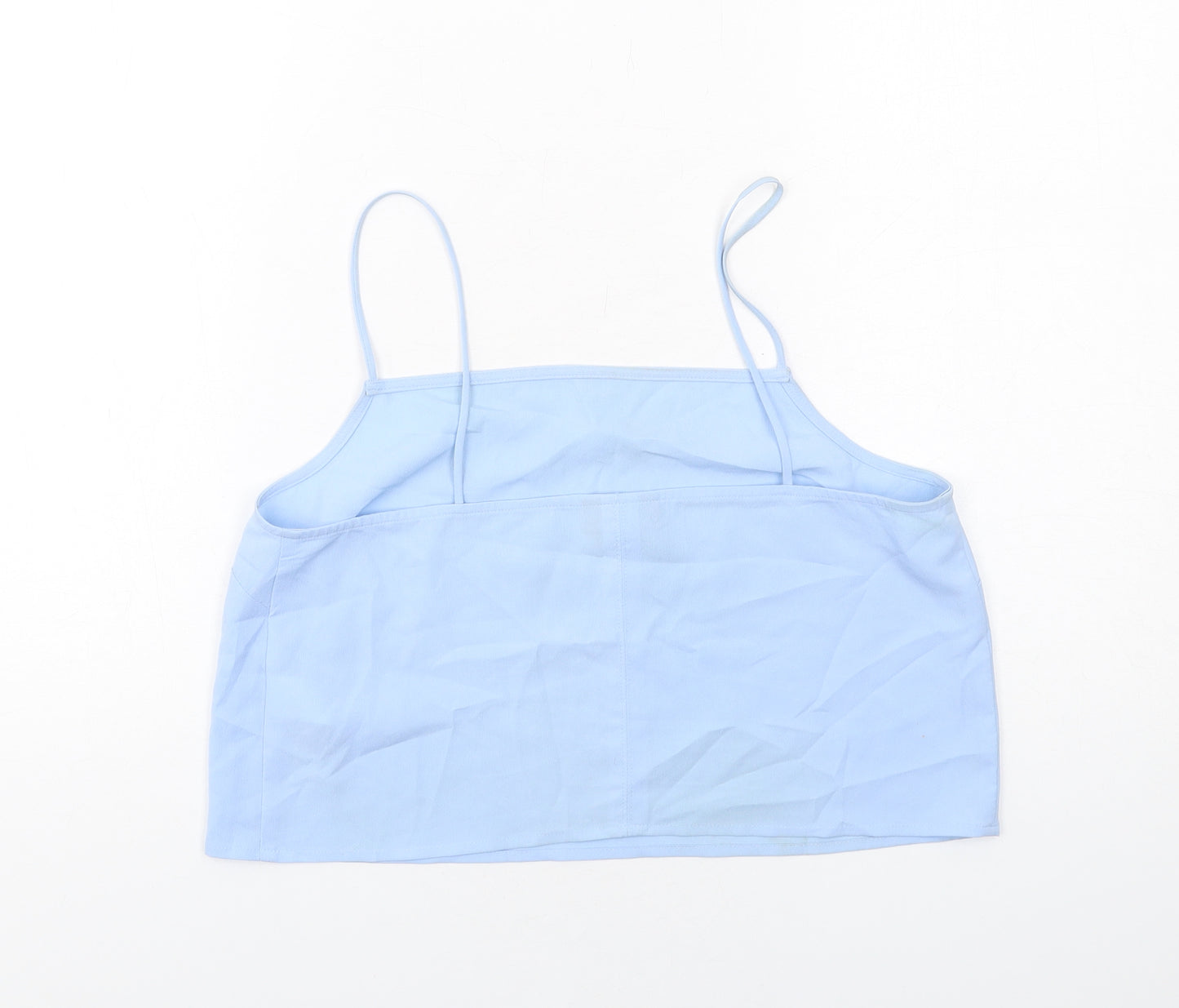 Topshop Womens Blue Polyester Cropped Tank Size 10 Square Neck