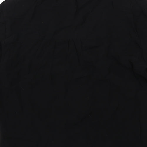 Bershka Womens Black Viscose Basic Button-Up Size S Collared