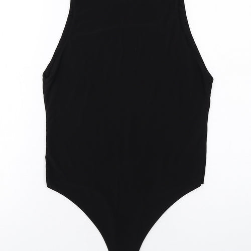 Boohoo Womens Black Polyester Bodysuit One-Piece Size 12 Snap