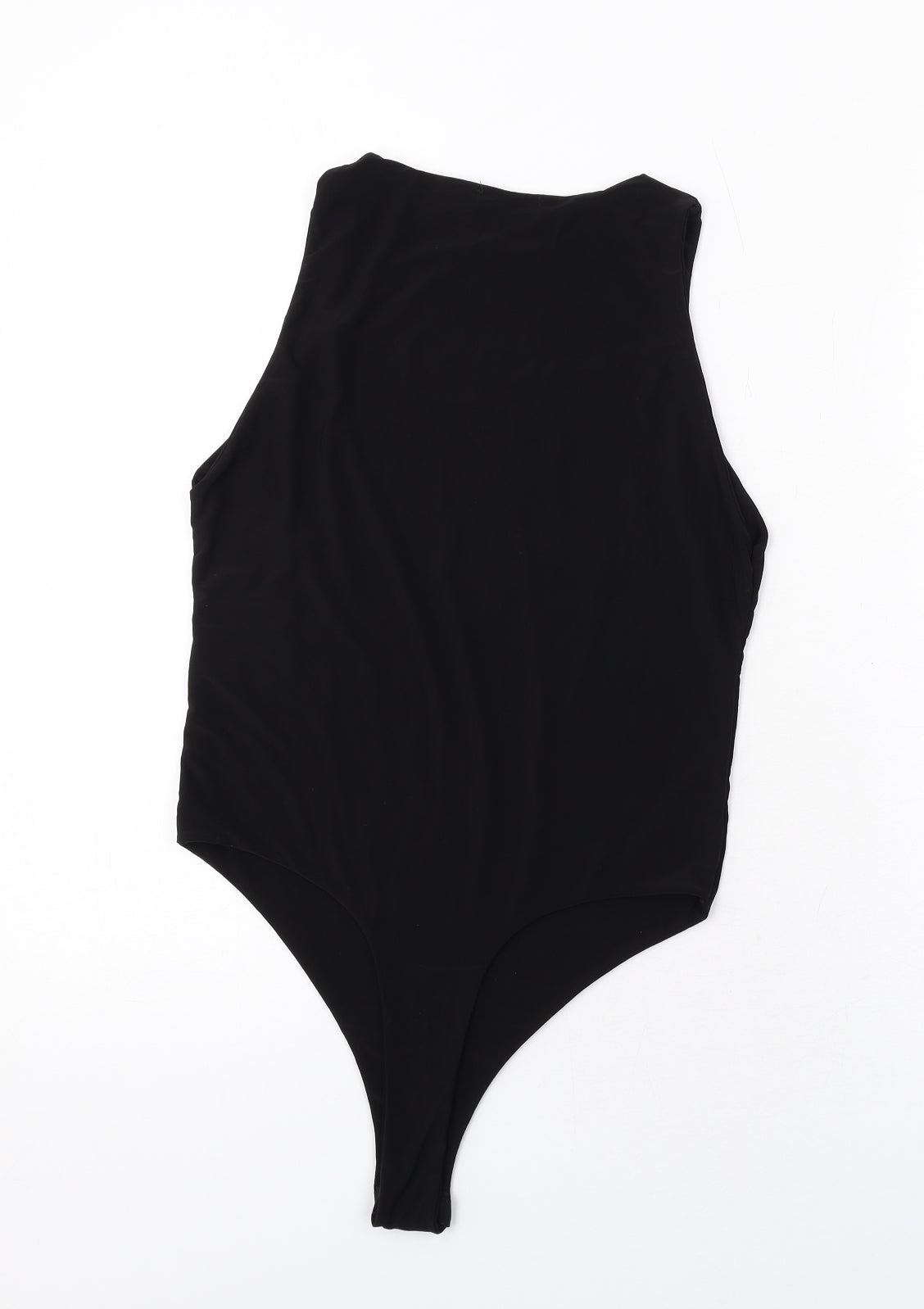 Boohoo Womens Black Polyester Bodysuit One-Piece Size 12 Snap