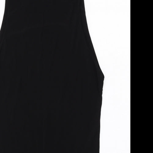 Boohoo Womens Black Polyester Bodysuit One-Piece Size 12 Snap