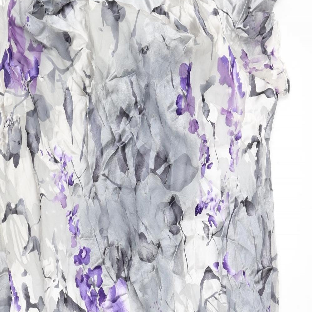 Jacques Vert Womens Grey Geometric Polyester A-Line Size 20 Square Neck Pullover