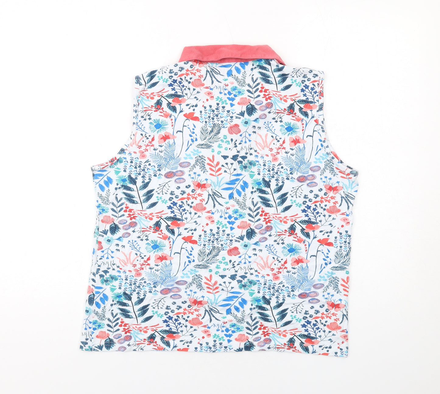 EWM Womens Multicoloured Floral Cotton Basic Polo Size 18 Collared
