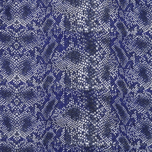 Marks and Spencer Womens Blue Animal Print Polyester Basic T-Shirt Size 18 V-Neck - Snakeskin Pattern
