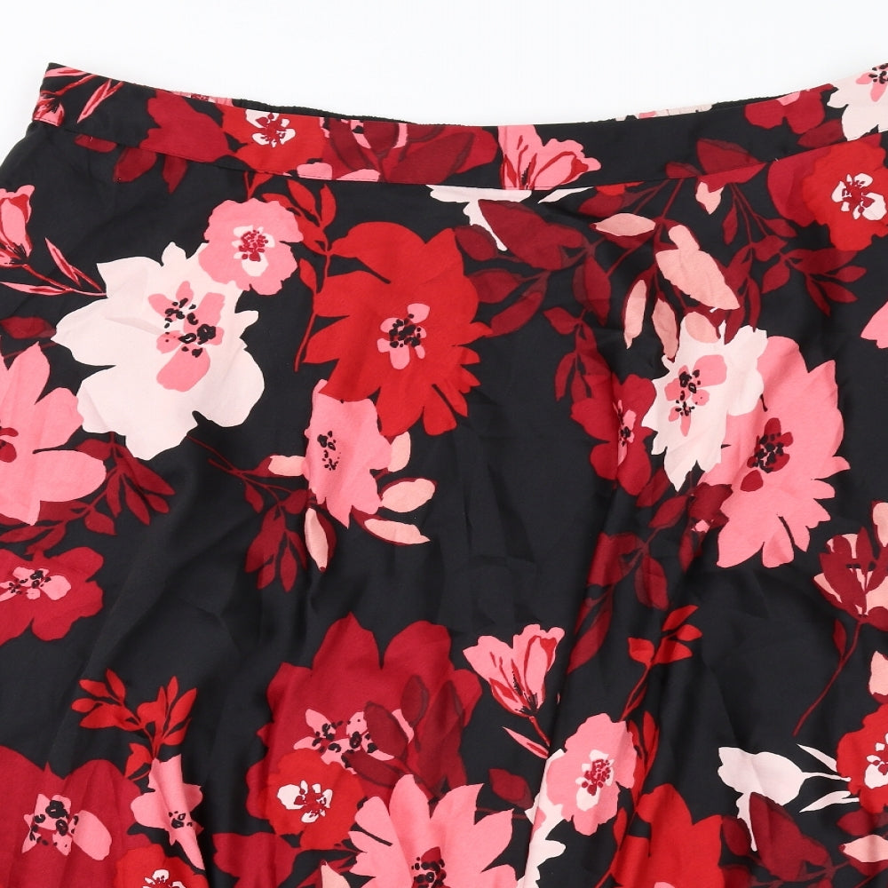 Capsule Womens Black Floral Polyester Swing Skirt Size 20