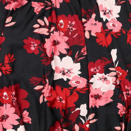 Capsule Womens Black Floral Polyester Swing Skirt Size 20