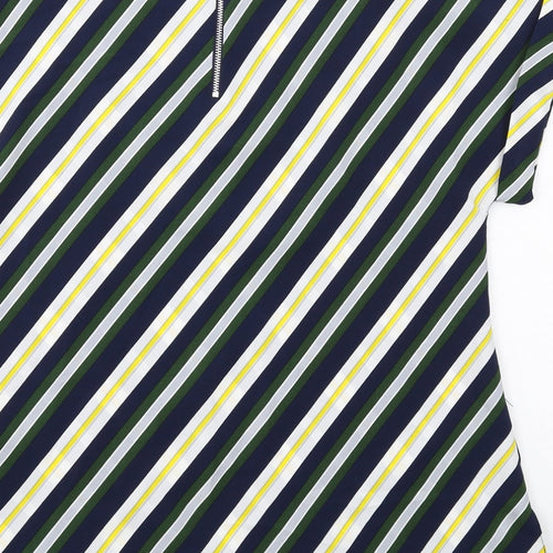 Dorothy Perkins Womens Multicoloured Striped Polyester Basic Blouse Size 10 Boat Neck