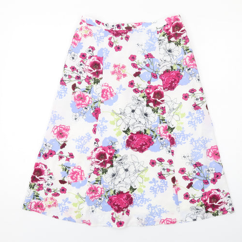 EWM Womens Multicoloured Floral Polyester A-Line Skirt Size 10