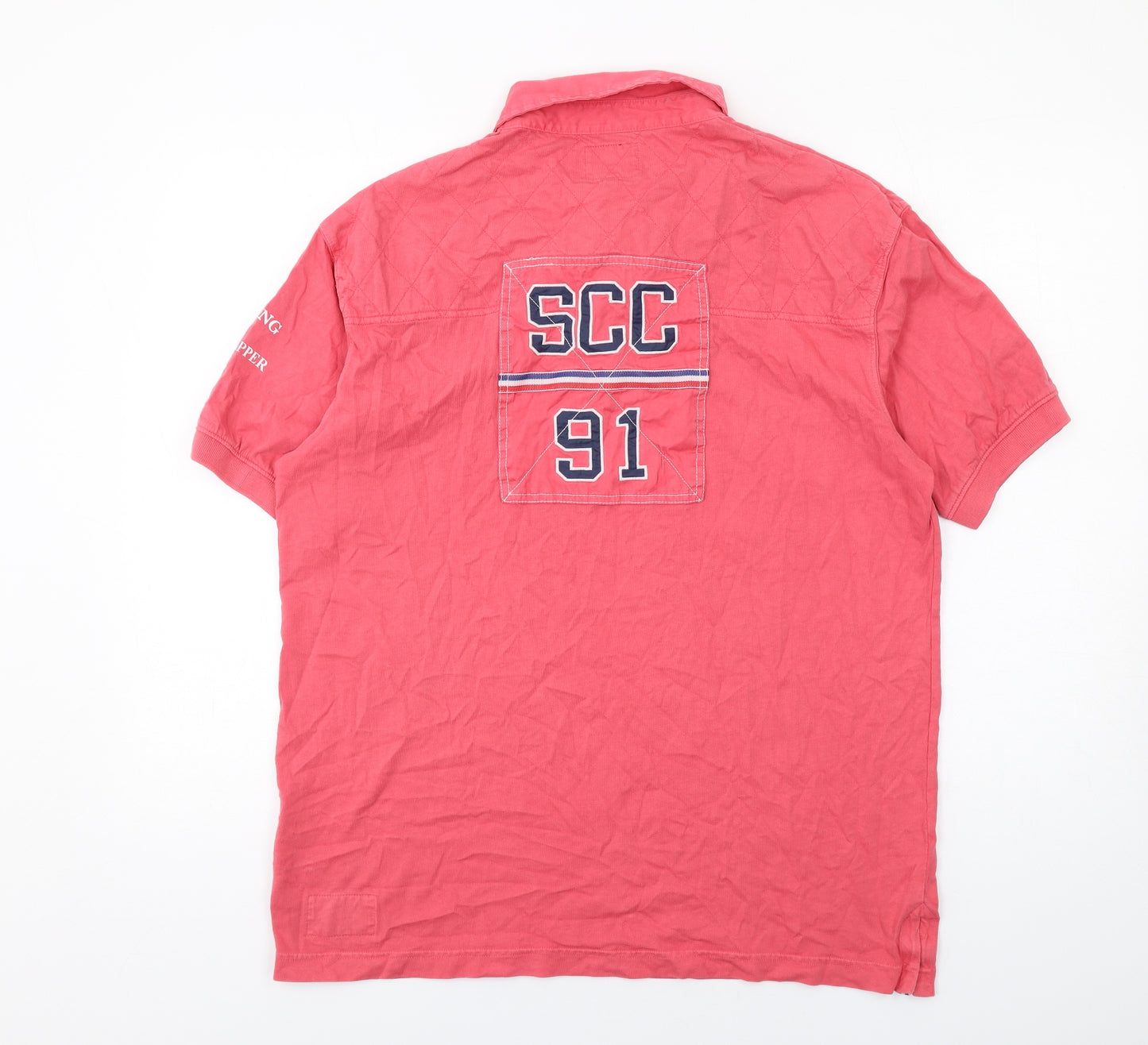 Star Clippers Mens Pink Cotton Polo Size L Collared Button