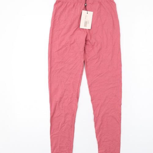 Missguided Womens Pink Cotton Carrot Leggings Size 8 L26 in