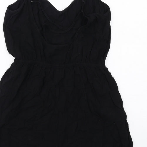 H&M Womens Black Viscose Playsuit One-Piece Size S Pullover
