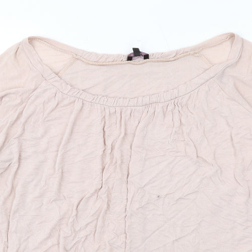 Phase Eight Womens Pink Viscose Basic T-Shirt Size 14 Boat Neck