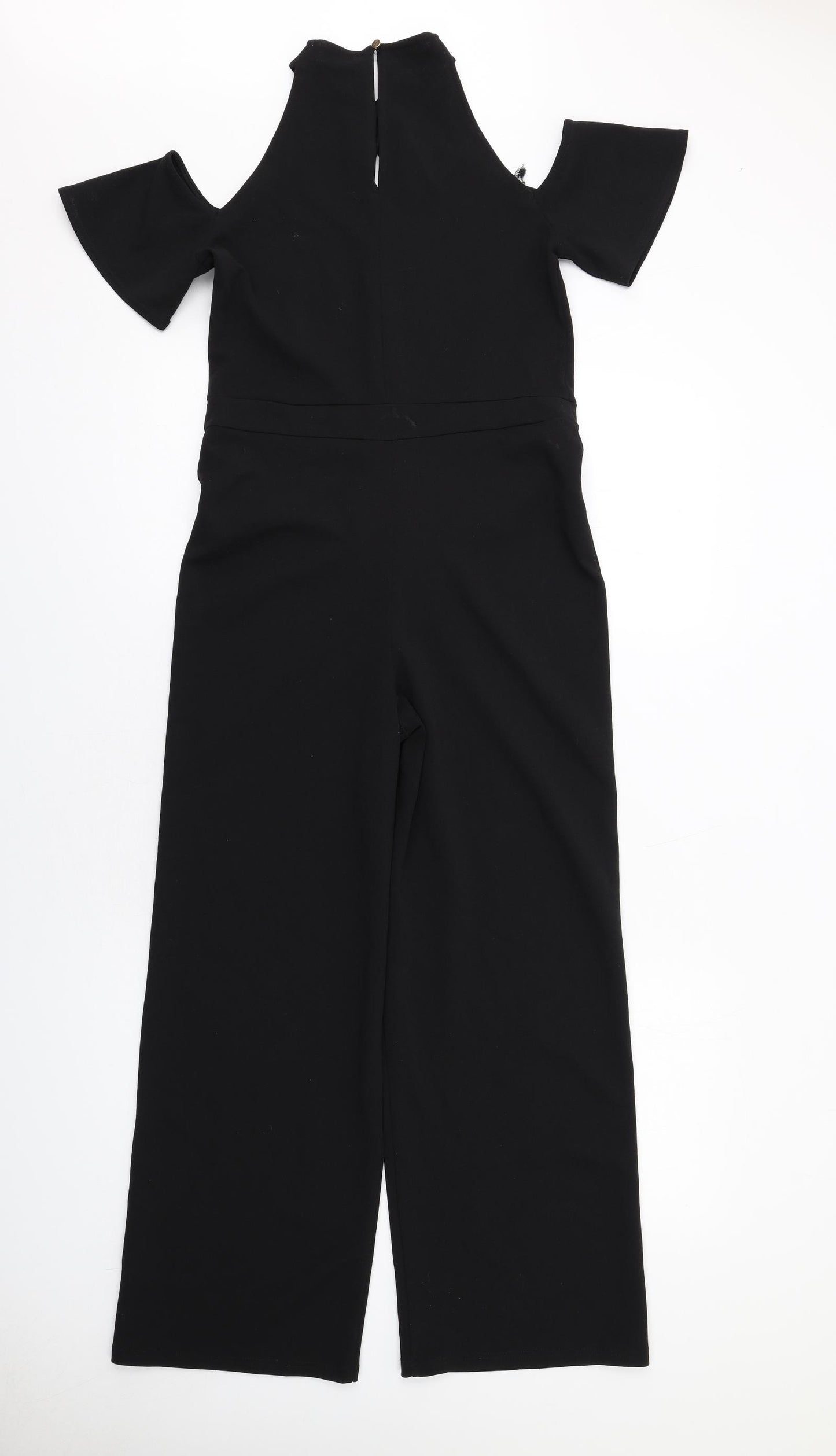 Lipsy Girls Black Polyester Jumpsuit One-Piece Size 13-14 Years L25 in Button