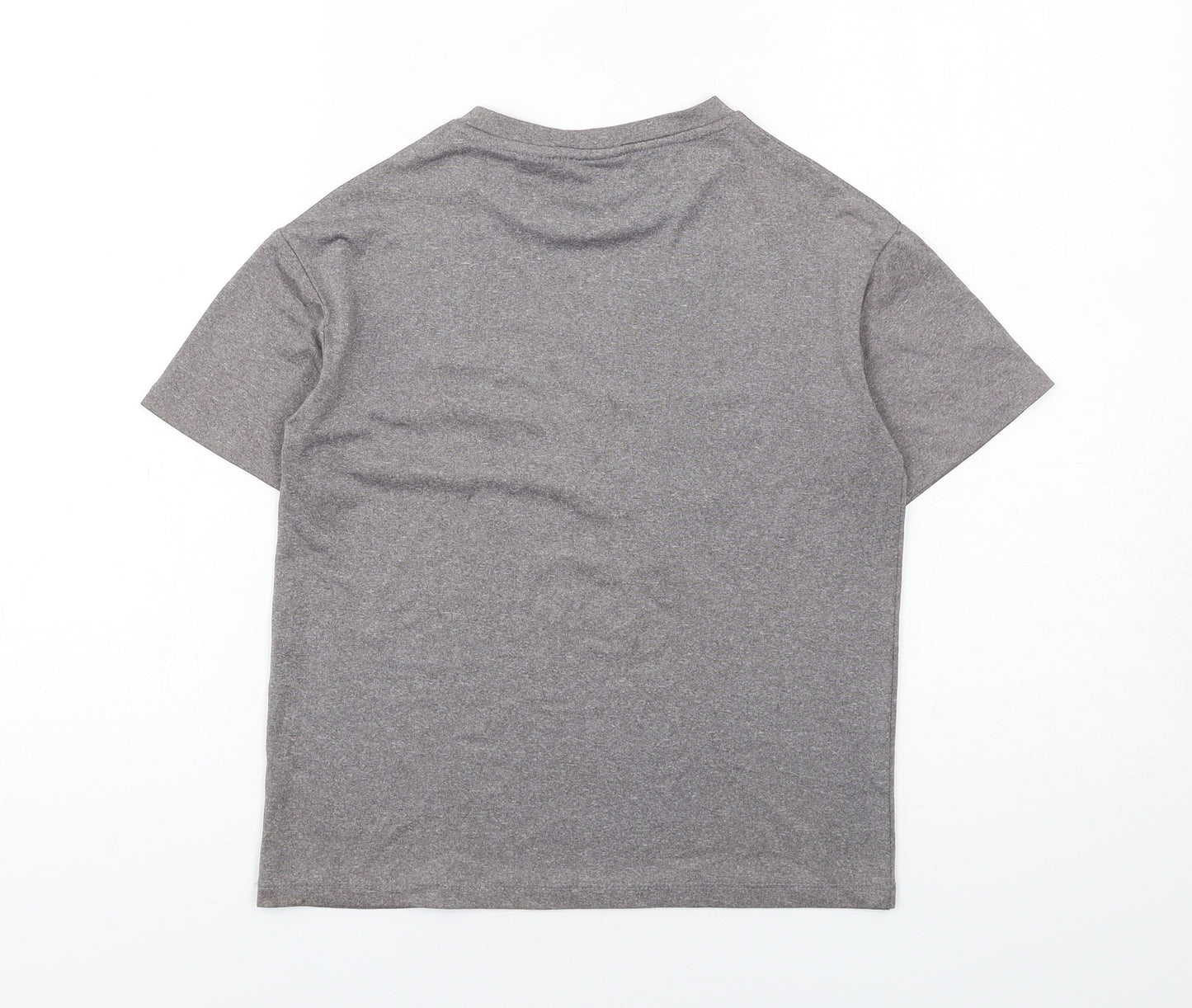 Mango Boys Grey Polyester Basic T-Shirt Size 8-9 Years Round Neck Pullover - I Play Football Everyday
