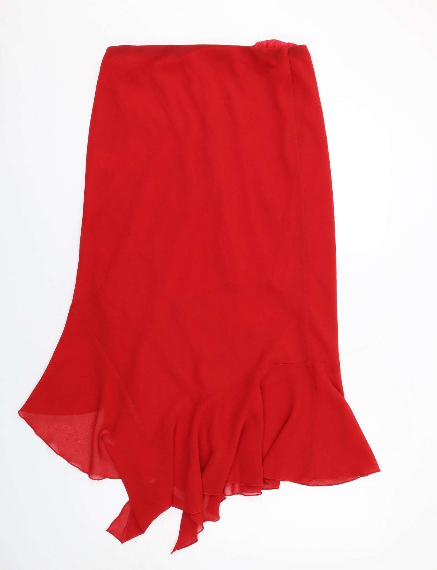 Just Elegance Womens Red Polyester Swing Skirt Size 16