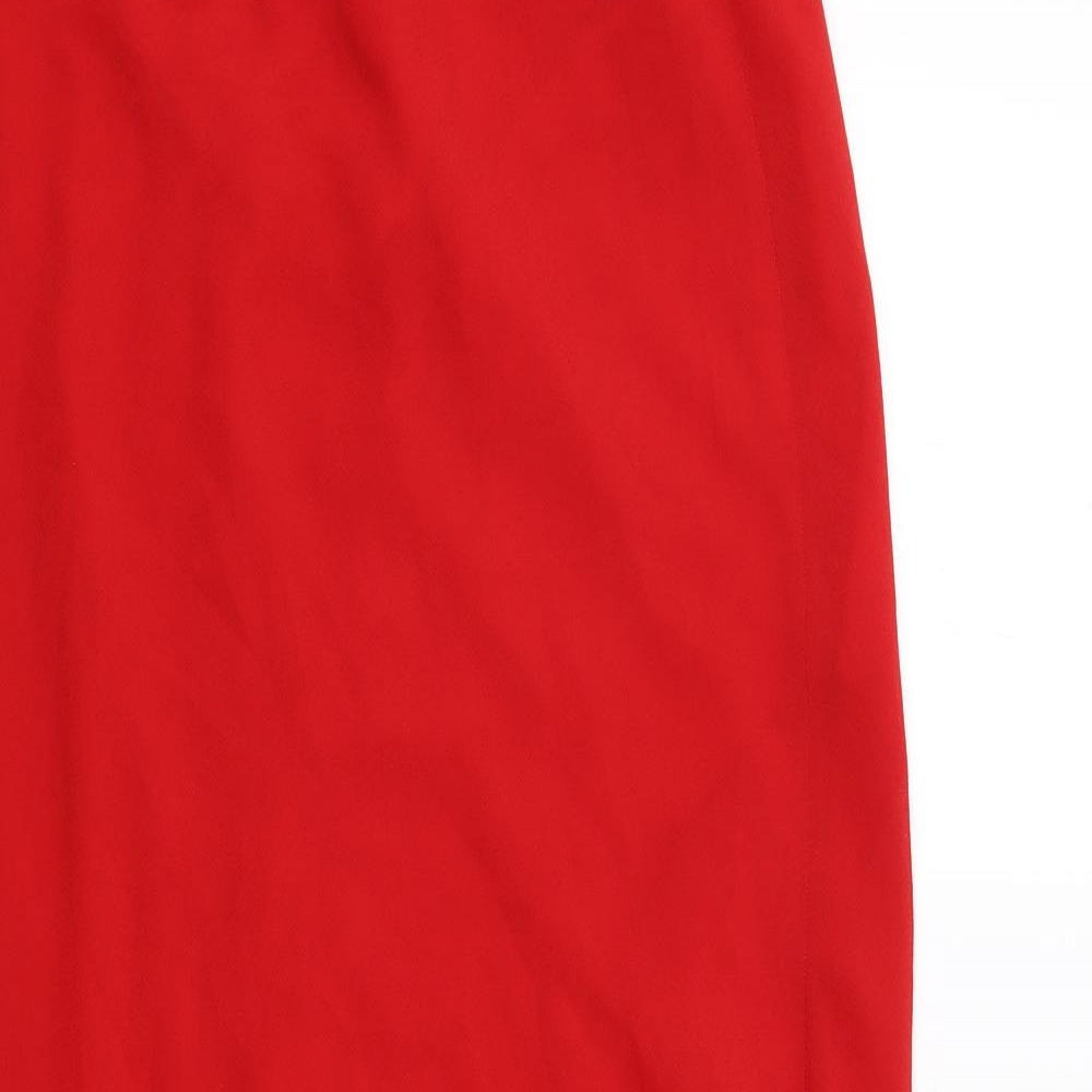 Just Elegance Womens Red Polyester Swing Skirt Size 16