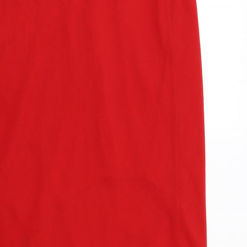Just Elegance Womens Red Polyester Swing Skirt Size 16
