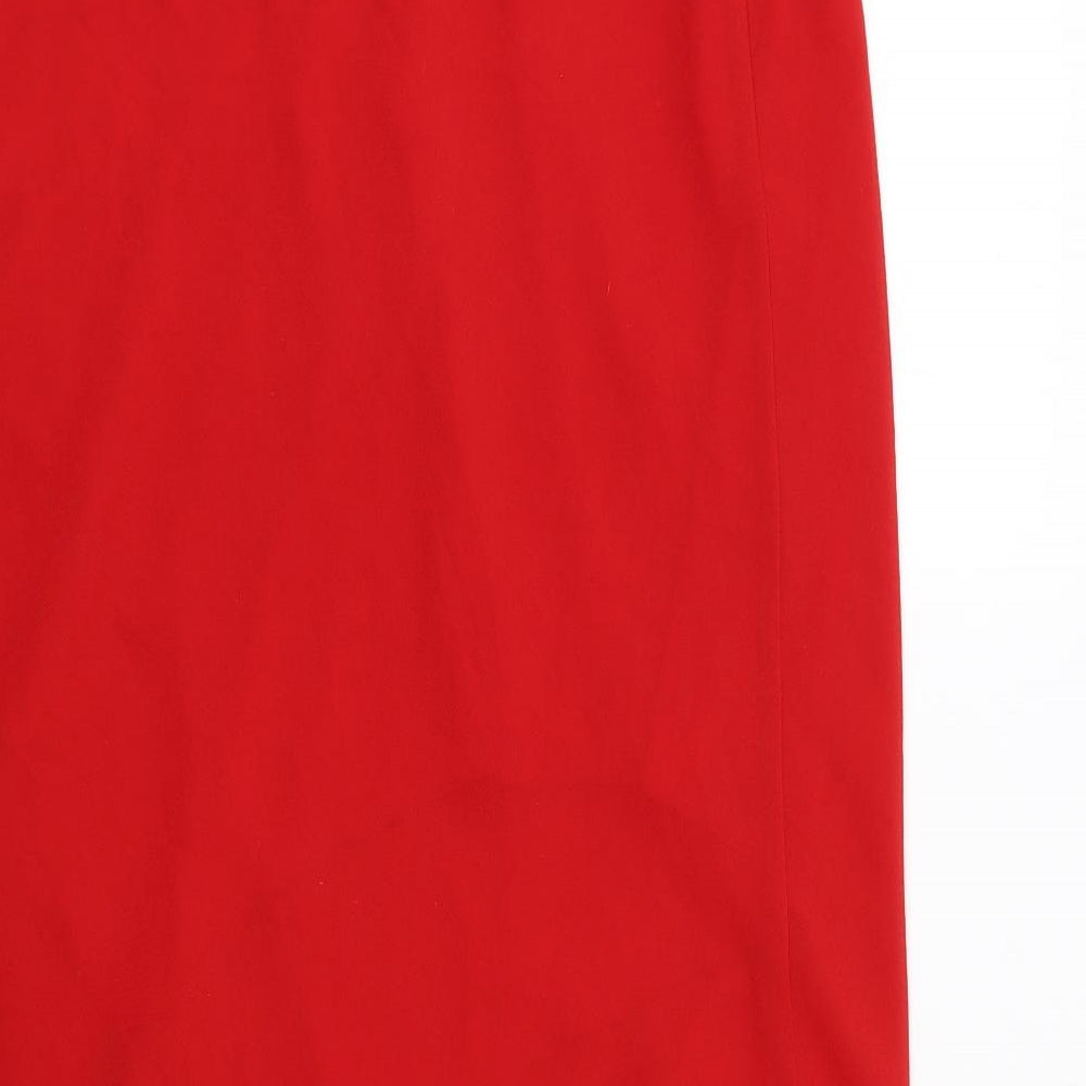 Just Elegance Womens Red Polyester Swing Skirt Size 16