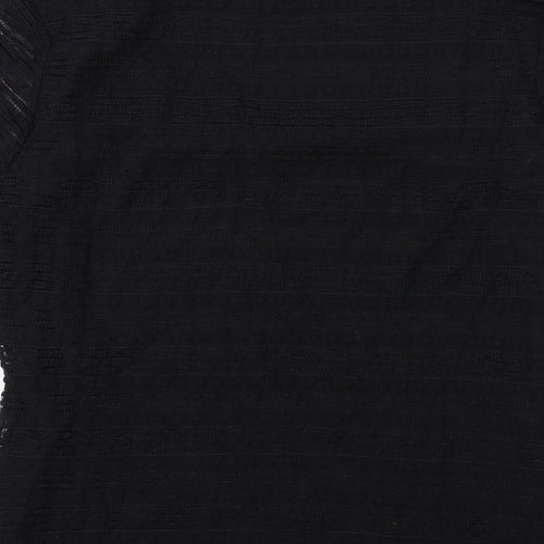 Precis Womens Black Nylon Basic T-Shirt Size M Scoop Neck